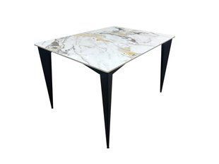 Стол NORMAN CERAMIC 120*90 gold Phoenix глянец/черный каркас