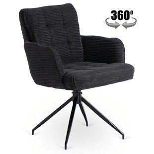Обеденный стул поворотный MEBEL ELITE AKITA Velvet Черный