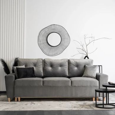 Диван 3-х местный бархатный MEBEL ELITE EMIL Velvet 230 см Серый