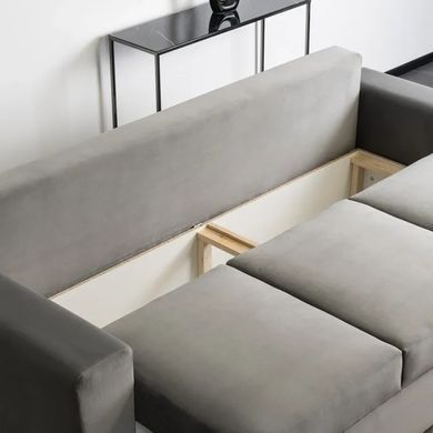 Диван 3-х местный бархатный MEBEL ELITE EMIL Velvet 230 см Серый