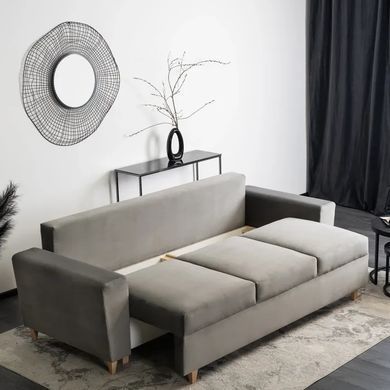 Диван 3-х местный бархатный MEBEL ELITE EMIL Velvet 230 см Серый