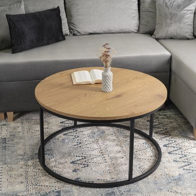 Журнальний стіл MEBEL ELITE LELLA MAX 80*80 см Дуб золотий