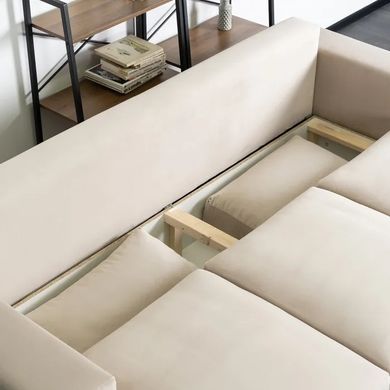 Диван 3-х місний оксамитовий MEBEL ELITE NICOLO Velvet 238 см бежевий