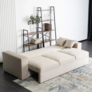 Диван 3-х місний оксамитовий MEBEL ELITE NICOLO Velvet 238 см бежевий