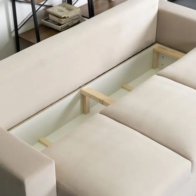 Диван 3-х місний оксамитовий MEBEL ELITE NICOLO Velvet 238 см бежевий