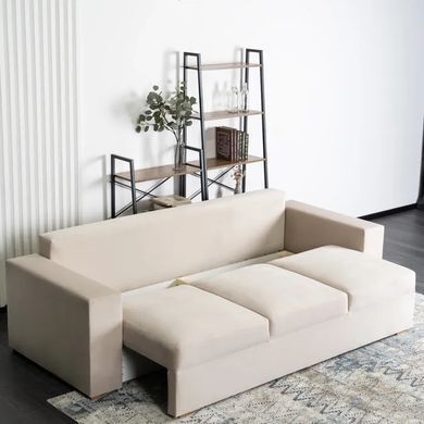 Диван 3-х місний оксамитовий MEBEL ELITE NICOLO Velvet 238 см бежевий