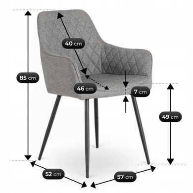 Обеденный стул MEBEL ELITE BRESSO 2 Серый