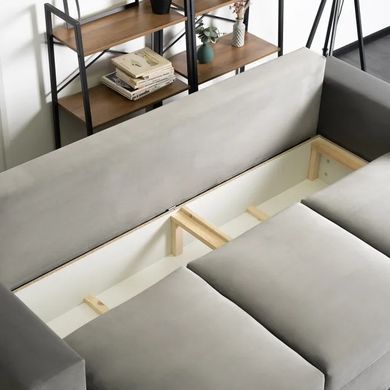 Диван 3-х местный бархатный MEBEL ELITE NICOLO Velvet 238 см серый