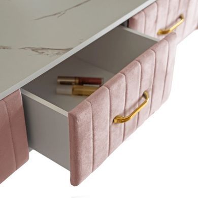 Туалетный столик с креслом MEBEL ELITE SANDY розовый / золотой