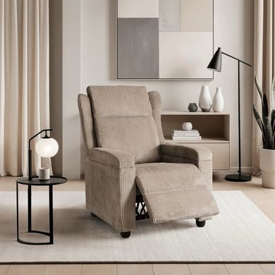 Кресло мягкое раскладное с реклайнером MEBEL ELITE SPENCER велюр Бежевый
