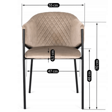 Кресло MEBEL ELITE INNES 2 Velvet Бежевый