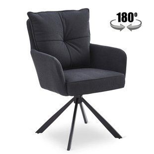 Обеденный стул поворотный MEBEL ELITE CITY Velvet Черный