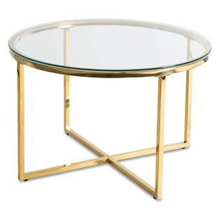 Журнальний стіл MEBEL ELITE FLIP 70*70 см Золотий
