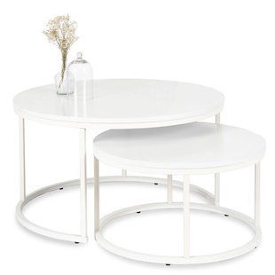 Комплект журнальных столов MEBEL ELITE JACK MAX 2шт 80*80 см Белый