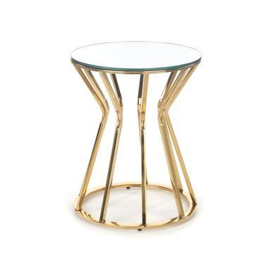 Журнальный столик AFINA S Зеркальный/Золотой 45x45 см HALMAR