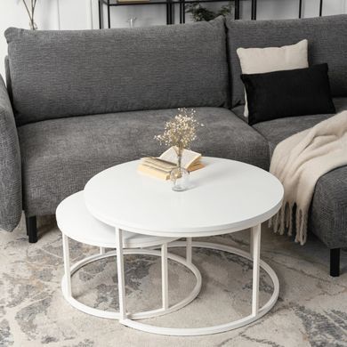 Комплект журнальних столів MEBEL ELITE JACK MAX 2 шт 80*80 см Білий