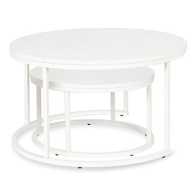 Комплект журнальних столів MEBEL ELITE JACK MAX 2 шт 80*80 см Білий