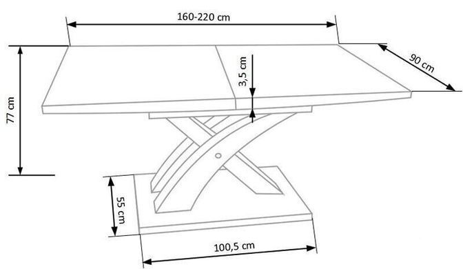 Стол Sandor Дуб золотой 160(200)х90 см HALMAR