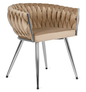 Стул бархатный MEBEL ELITE SIENA Velvet бежевый / хром