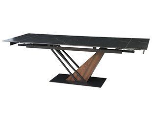 Стол INTARSIO FERNANDO CERAMIC 180(240)*90 черный мат/темный орех