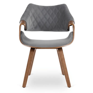 Стул бархатный MEBEL ELITE LUISE Velvet Серый/Орех