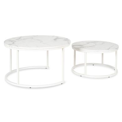 Комплект журнальних столів MEBEL ELITE JOE MAX Marmur 2 шт 80*80 см Білий