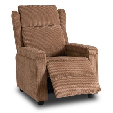 Крісло м'яке розкладне з реклайнером MEBEL ELITE SPENCER велюр Коричневий