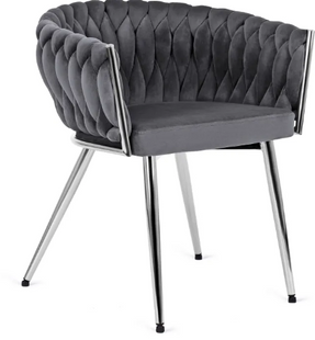 Стул бархатный MEBEL ELITE SIENA Velvet серый / хром