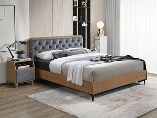 Кровать DONNA Velvet 160х200 см Серый SIGNAL