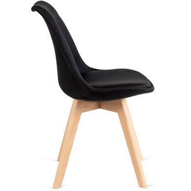 Стул MEBEL ELITE NEVEL, Ткань: Черный / Ножки: Дуб