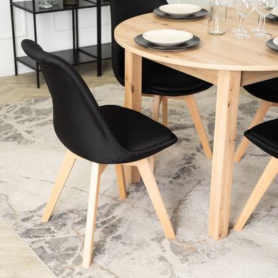 Стул MEBEL ELITE NEVEL, Ткань: Черный / Ножки: Дуб