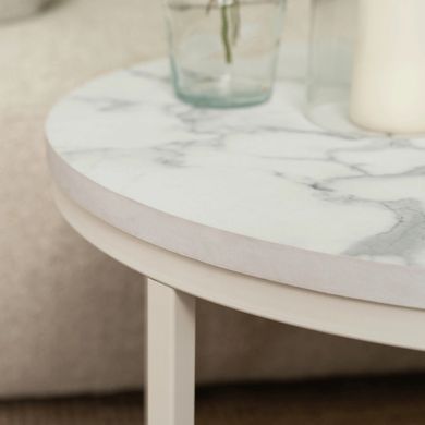 Комплект журнальних столів MEBEL ELITE JOE Marmur 2 шт 53*53 см Білий
