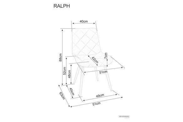 Стул Ralph велюр Оливка SIGNAL
