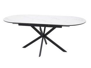 Стол раскладной Gaston Ceramic 140(180)x80 см Белый/Черный SIGNAL