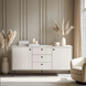 Комод MEBEL ELITE SOFT 2 154 см Кашемир/Черный