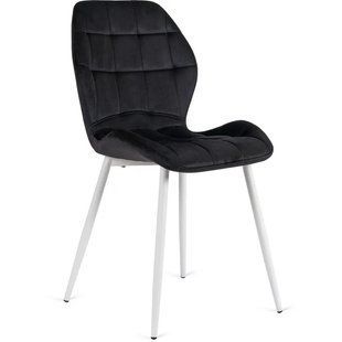 Стілець оксамитовий MEBEL ELITE LUCKY Velvet Чорний / Білий