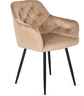 Стілець оксамитовий MEBEL ELITE VIKI Velvet бежевий
