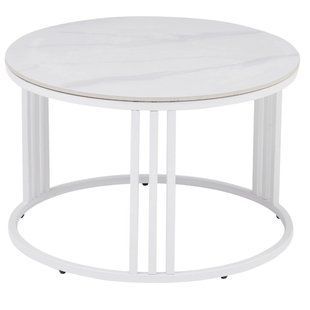 Журнальный стол MEBEL ELITE KORIN Marmur 70*70 см Белый