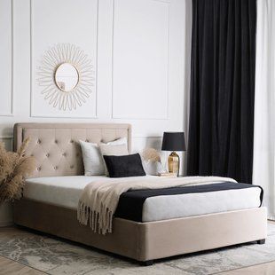 Кровать двуспальная бархатная MEBEL ELITE CROS Velvet140x200 см Бежевый