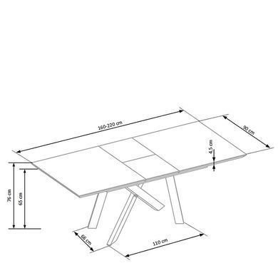 Стол раскладной Capital-2 Дуб 160(220)х90 см HALMAR