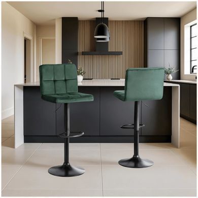 Барний стілець MEBEL ELITE NERO Welur Зелений