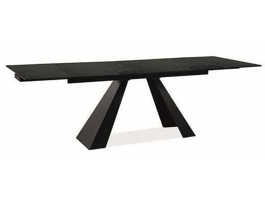 Стол Salvadore Melted Glass 160(240)X90 см Черный Мат SIGNAL
