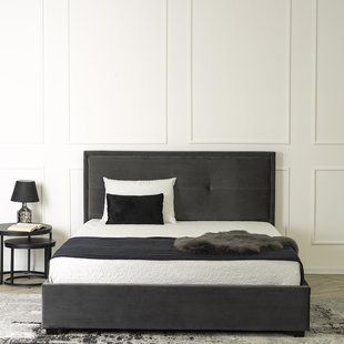 Двуспальная кровать бархатная MEBEL ELITE ANDRE Velvet 160x200 см серый