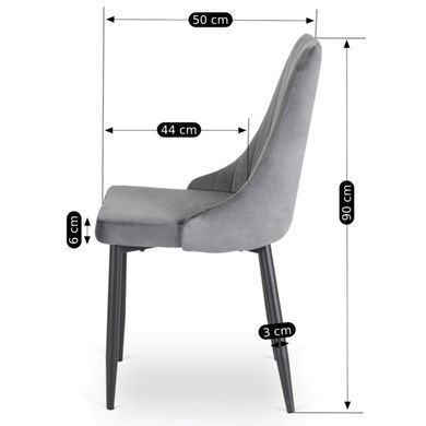 Обеденный стул MEBEL ELITE BARI Welur Серый