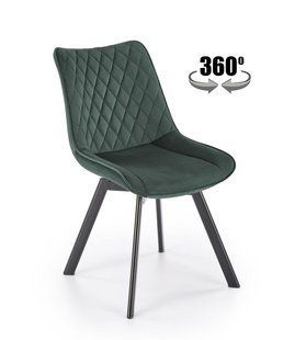 Стілець поворотний K-520 Velvet Темно-зелений HALMAR