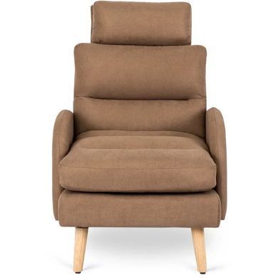 Крісло м'яке з підставкою для ніг MEBEL ELITE HENRY тканина: коричневий