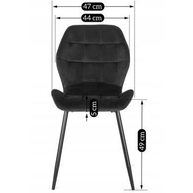 Стул бархатный MEBEL ELITE LUCKY велюр Черный
