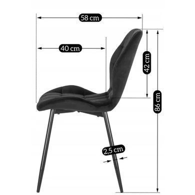 Стул бархатный MEBEL ELITE LUCKY велюр Черный