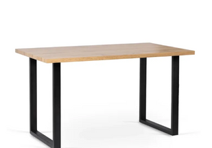 Стол кухонный MEBEL ELITE GLOS 135х80 см Золотой дуб / Черный