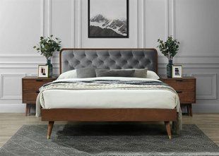 Кровать CASSIDY 140*200 см Орех серый HALMAR